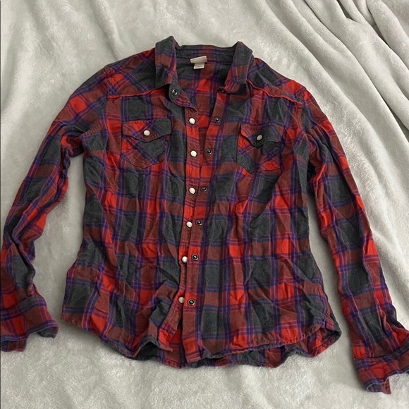 Mossimo Supply Co. Tops - Mossimo Supply Co. Red and Green Plaid Shirt